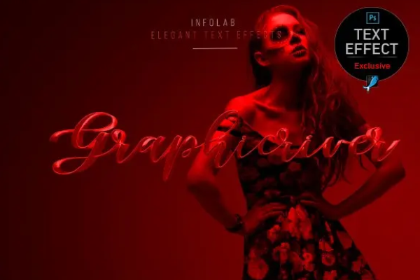 3D现代金属文字效果图层样式素材