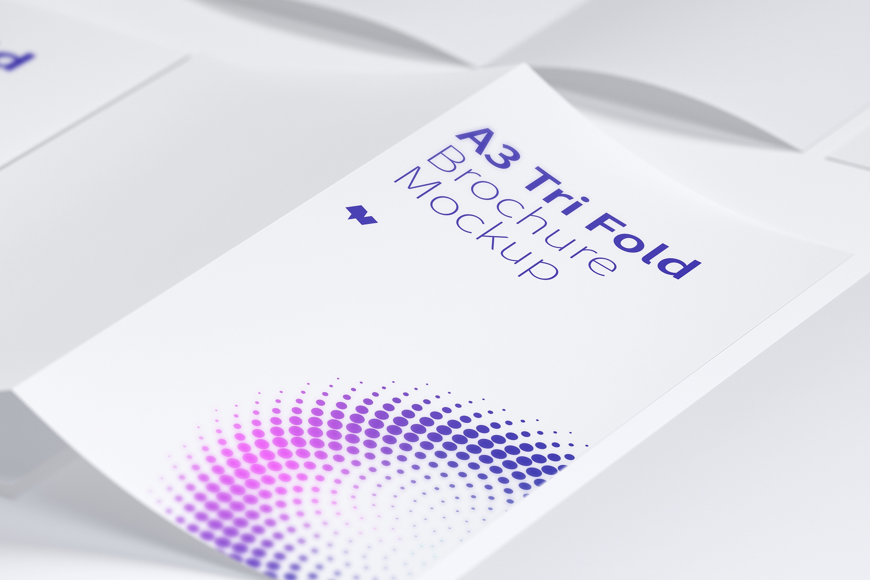 A3尺寸大小三折页小册子传单设计预览样机04 A3 Trifold Brochure Mockup 04