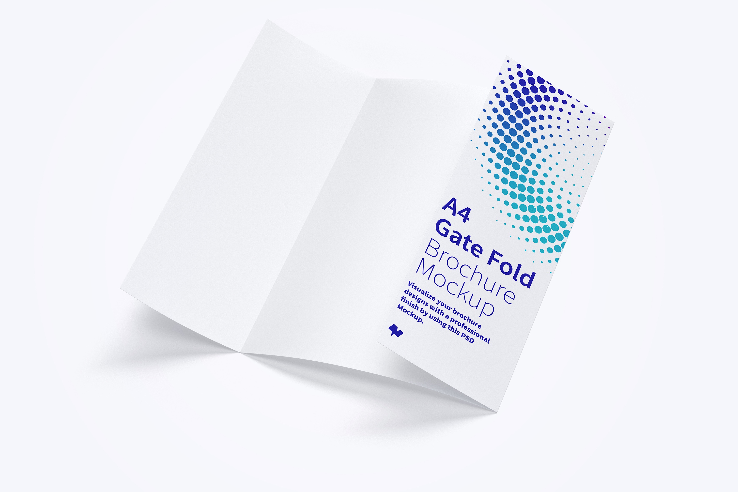 A4纸折叠企业宣传传单设计效果图样机02 A4 Gate Fold Brochure Mockup 02