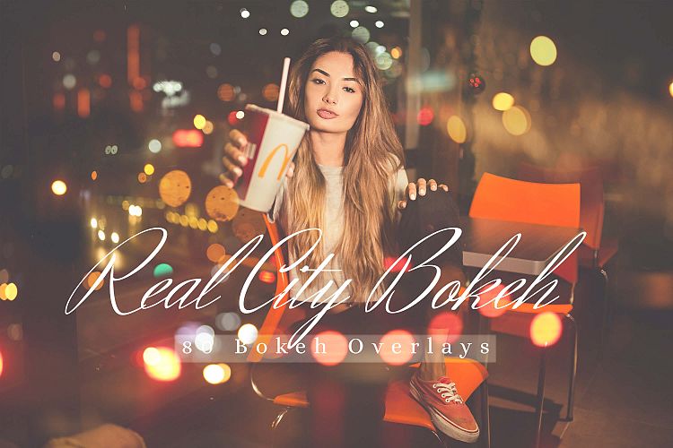 80个逼真的城市散景灯效果照片叠层