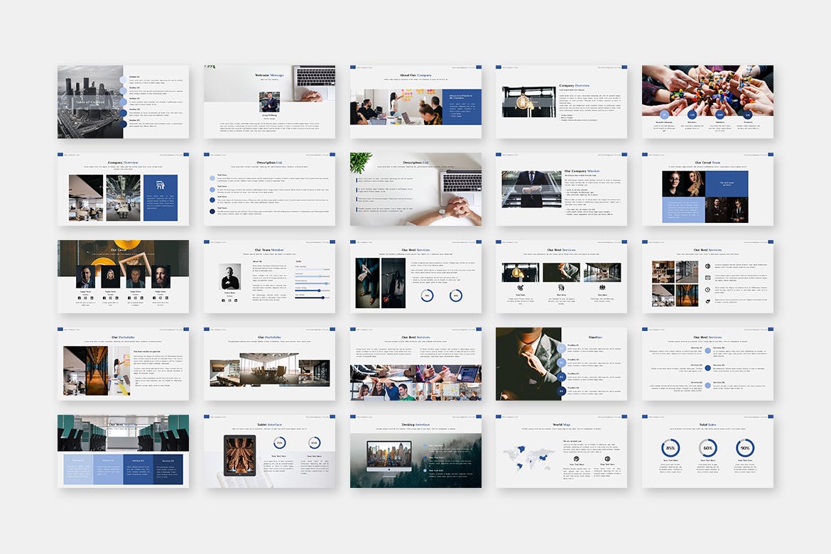 时尚的企业业务介绍PPT模板下载