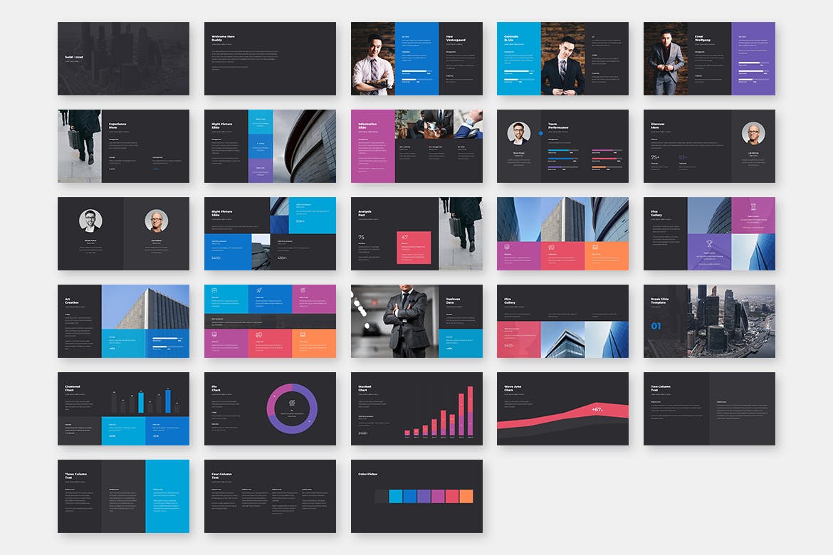 大色块个性PPT模板下载（PPTX）