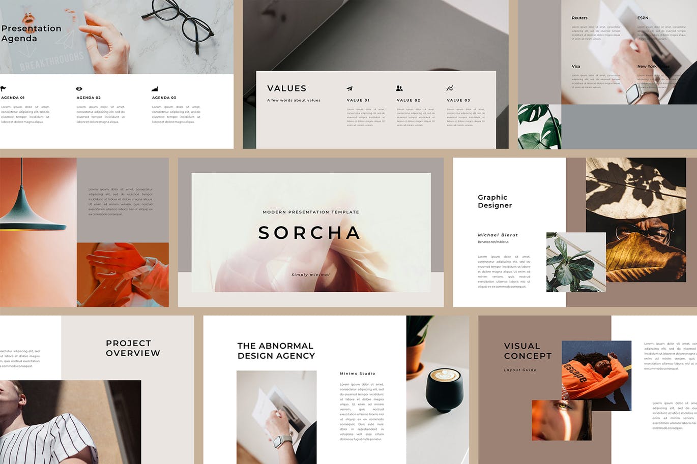 时尚高端简约优雅多用途创意商业powerpoint幻灯片演示模板（pptx）