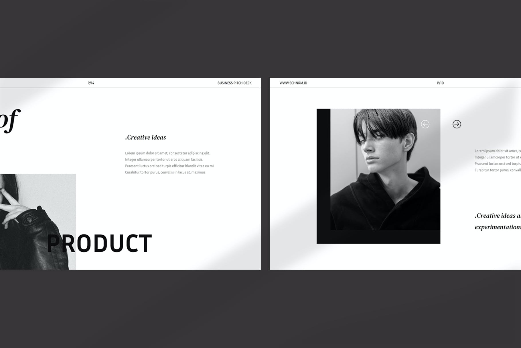 黑白时尚极简主义画册PPT模板（Keynote）