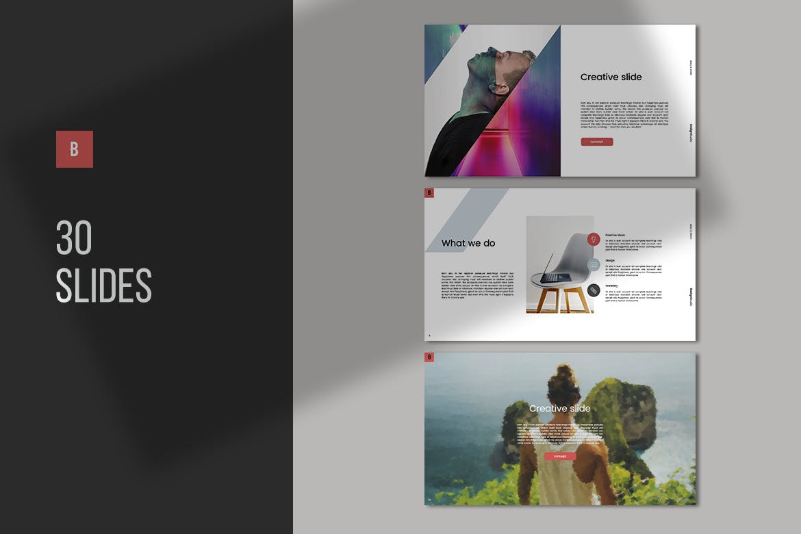 时尚的简约PPT模板下载（PPTX）