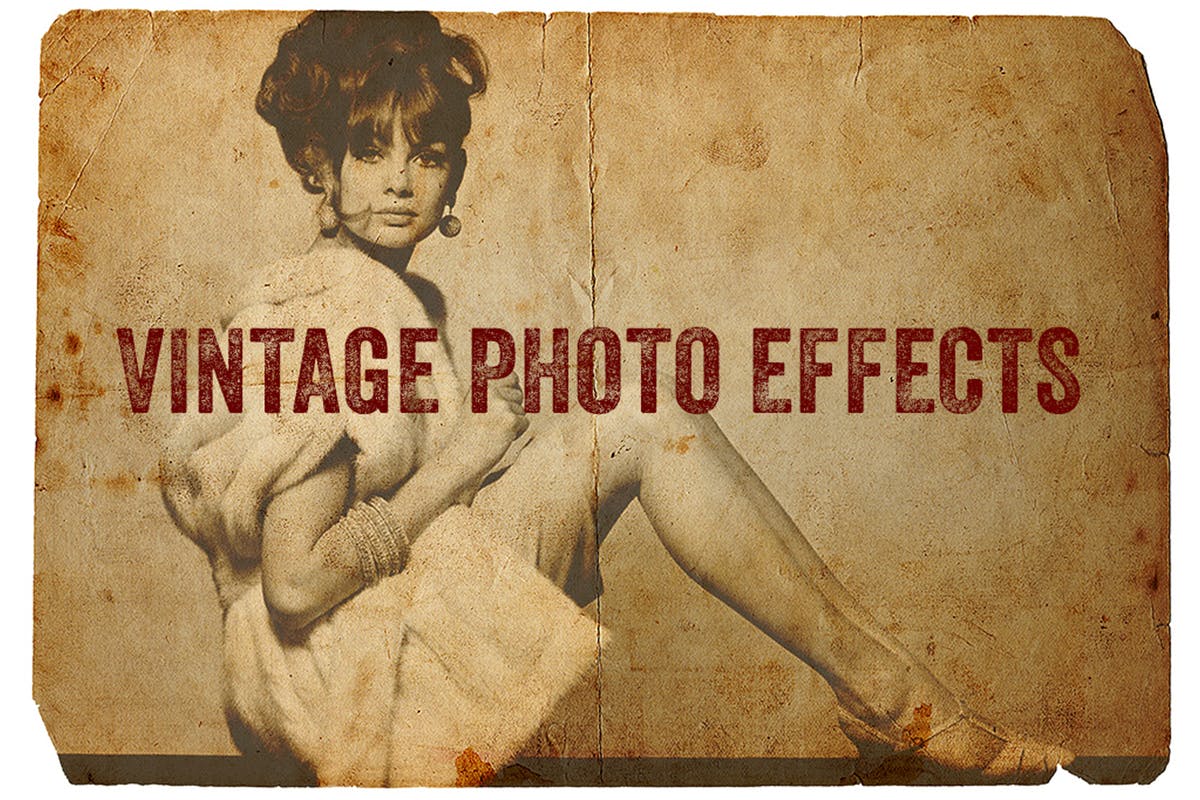 复古旧电影老照片样机模板 Vintage Photo Effects