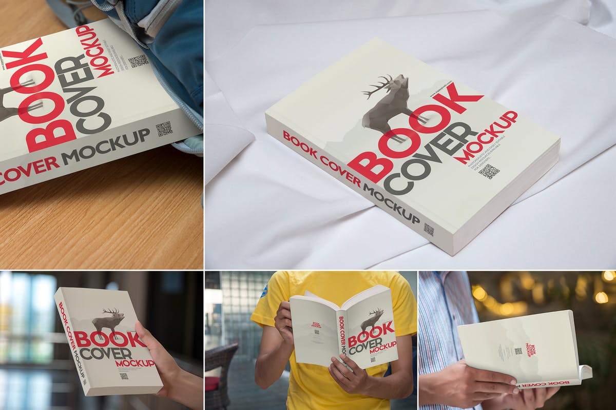 书籍封面设计样机模板 Gorgeous Book Cover Design Mockups