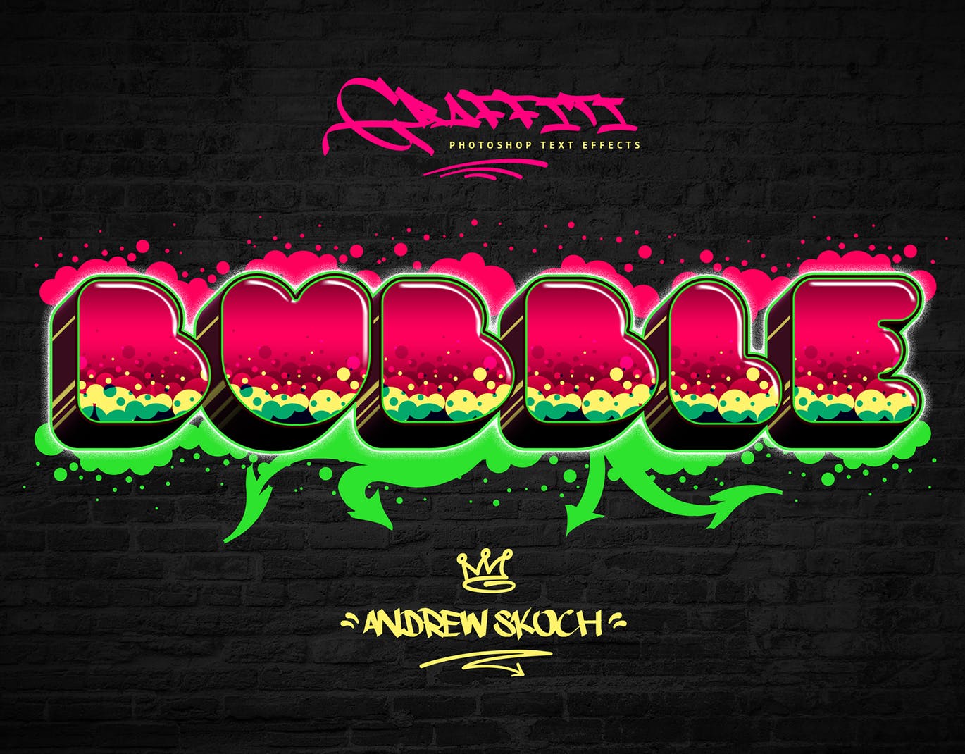 时尚高端震撼的街头涂鸦文字3D立体效果图层样式集合 – 10 PSD – 第2卷