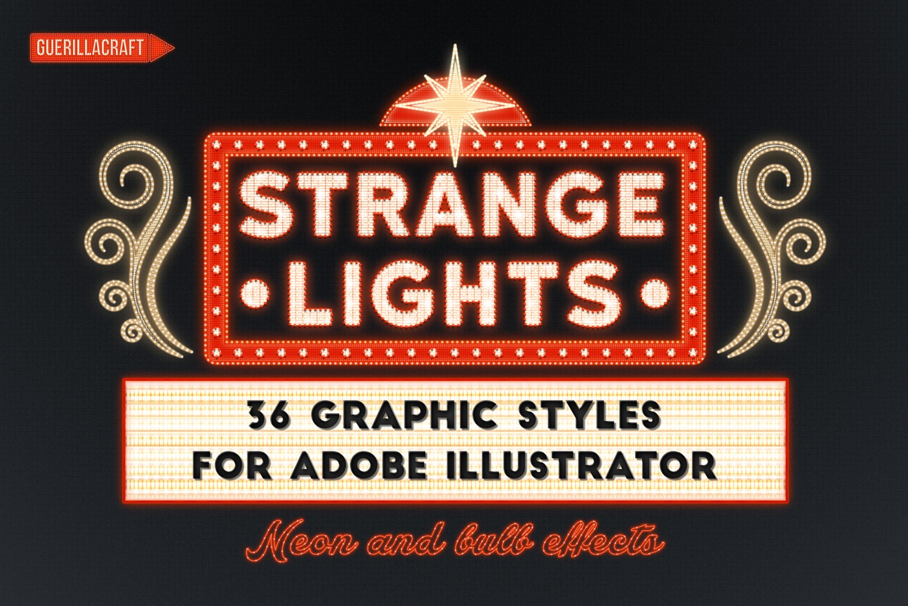 发光字体图层样式 Strange Lights by Guerillacraft