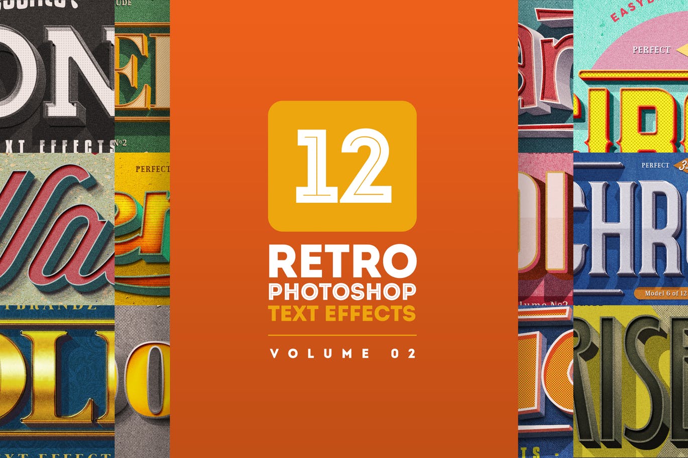 时尚高端3D立体复古风格的文字效果图层样式 Vol.2