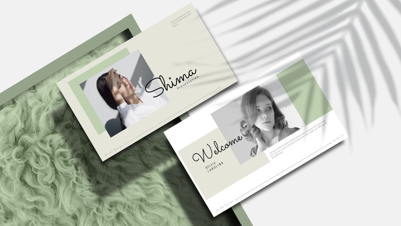 绿色清新的简约PPT模板下载