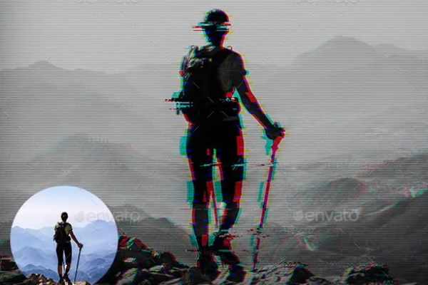 故障失真效果照片PSD模板