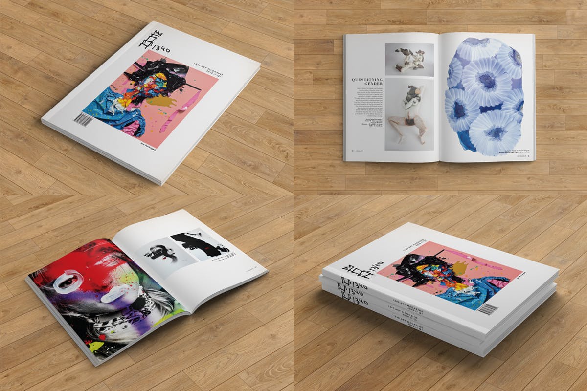 多视角杂志画册样机 Print and Screen Magazine Mockups