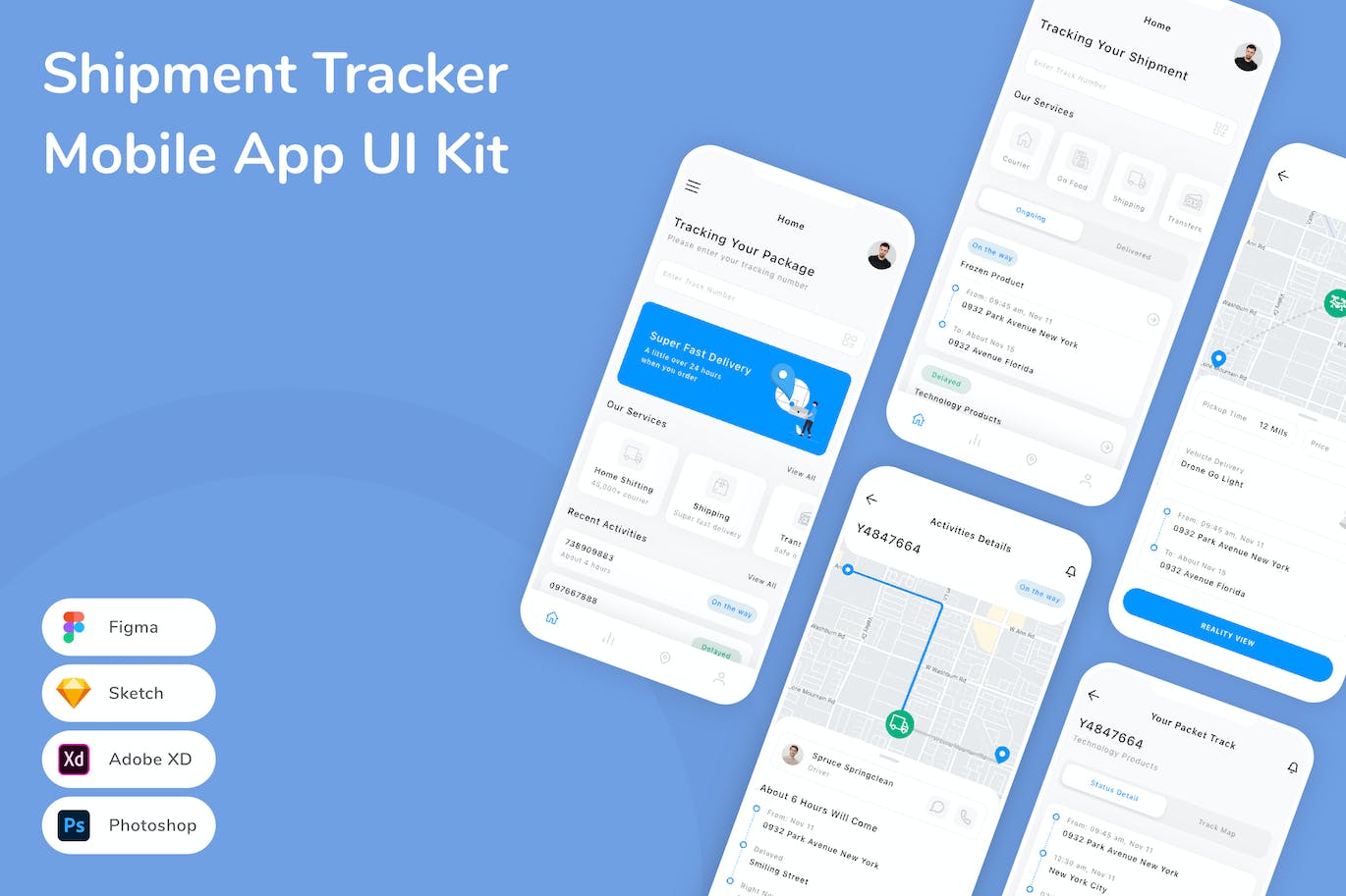 发货跟踪器移动应用APP UI KIT