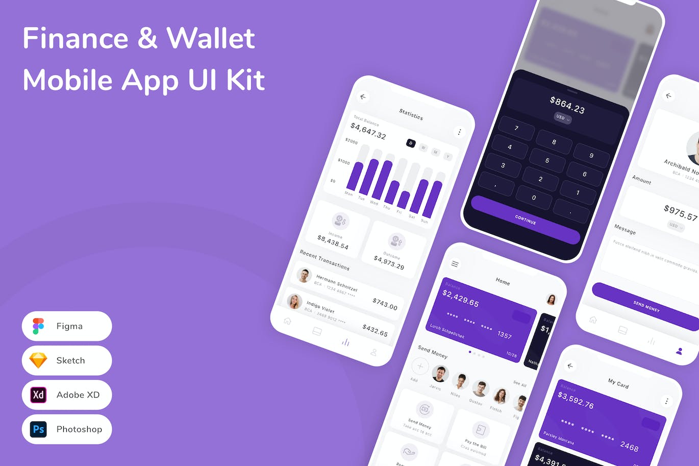 金融和钱包移动应用APP UI KIT