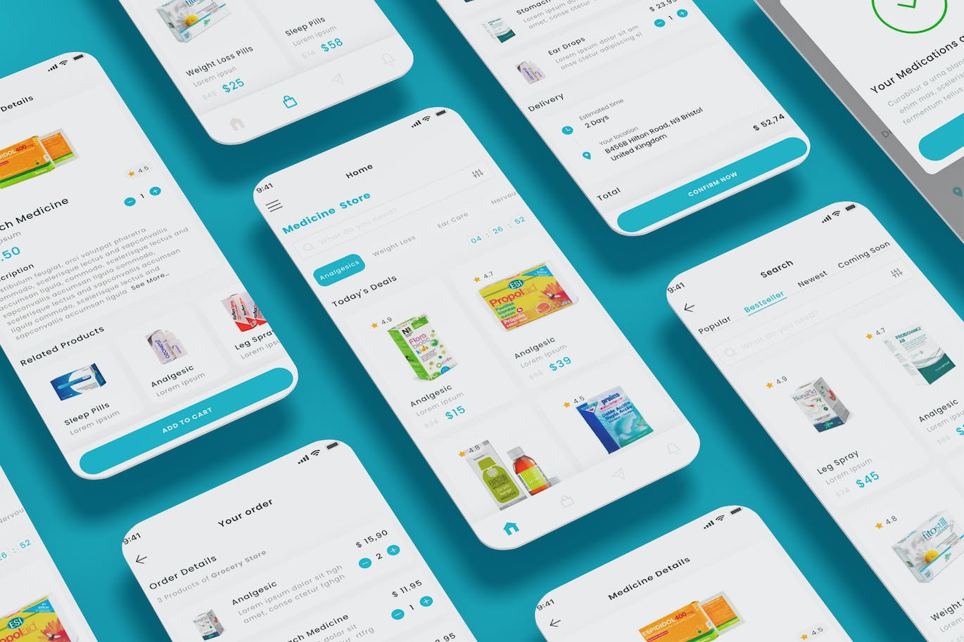 药物商店，药物，治疗药物商店APP UI KIT