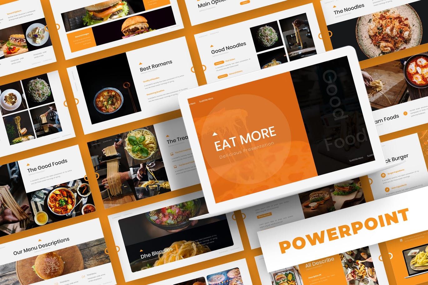 时尚高端餐厅饭店西餐powerpoint幻灯片演示模板（pptx）