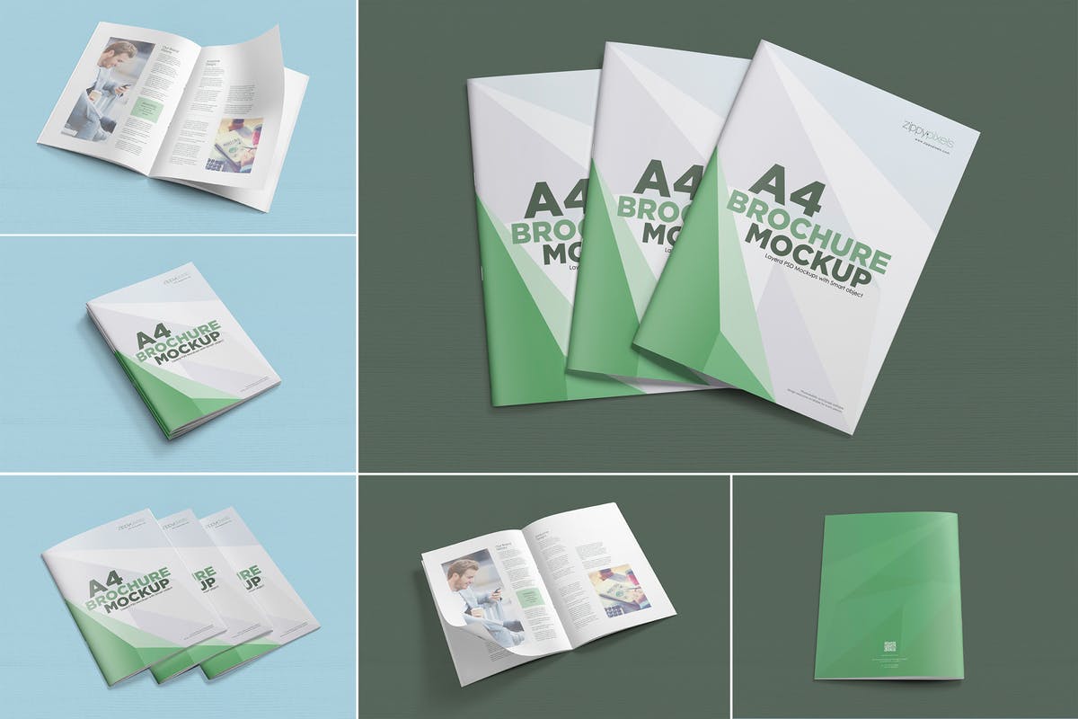 A4规格品牌杂志画册样机模板 6 A4 brochure mockup
