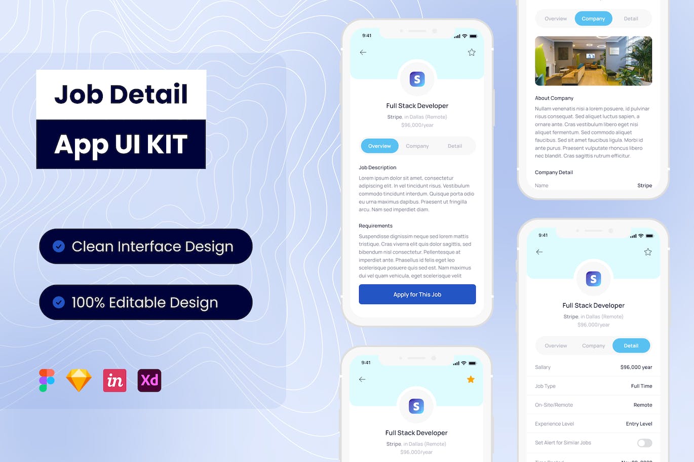 工作详细信息移动应用 APP UI KIT