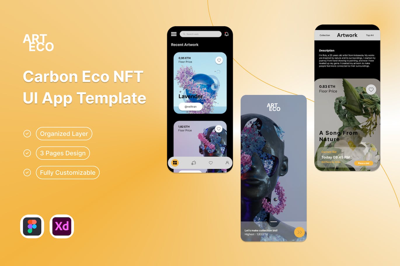 艺术生态-碳生态 NFT APP UI KIT