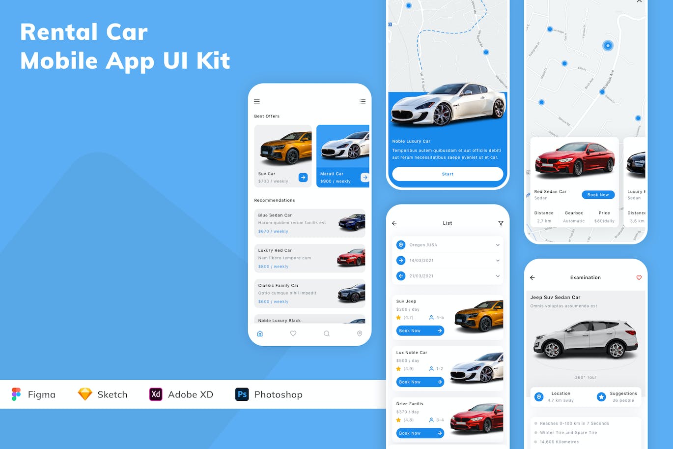 租车移动应用App UI Kit