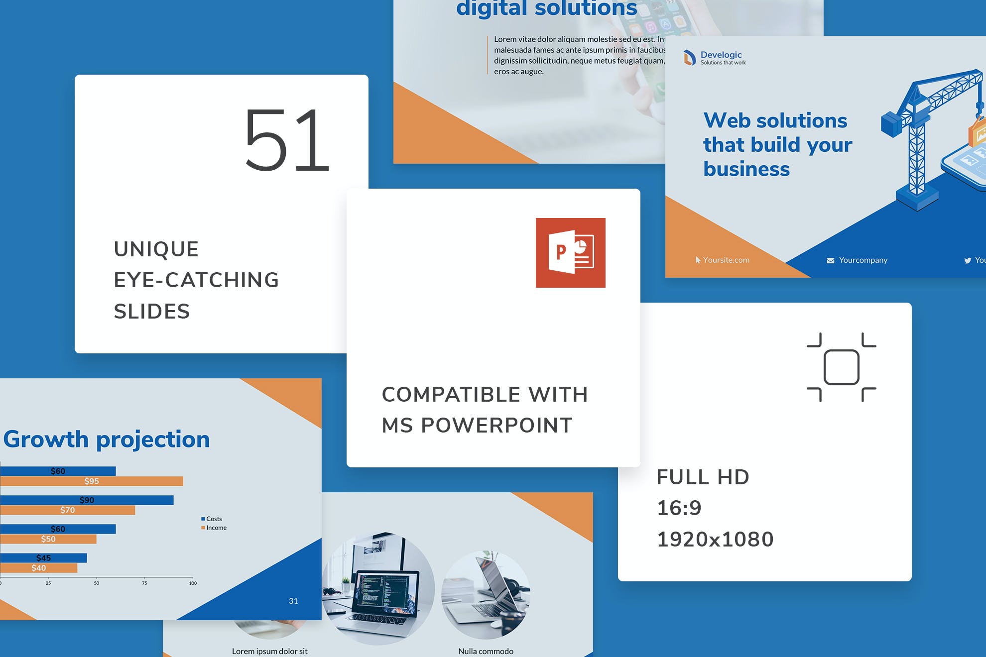 网页和移动开发服务介绍PPT模板