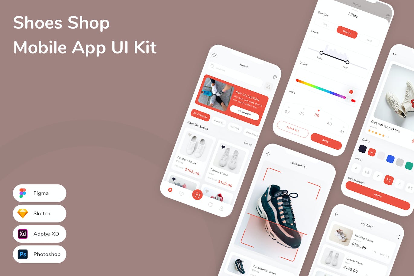 鞋子电商移动应用APP UI KIT