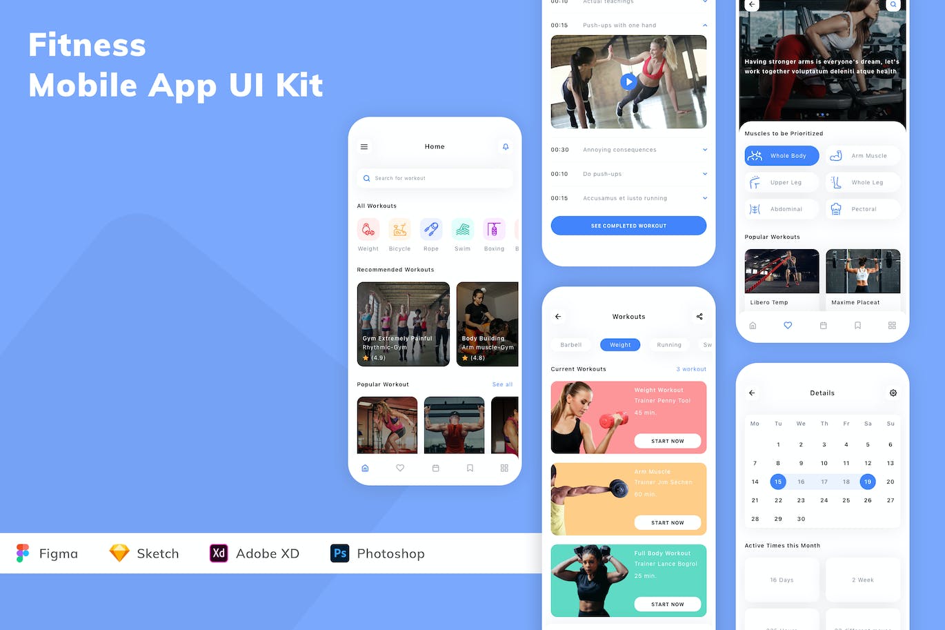 健身移动应用APP UI KIT