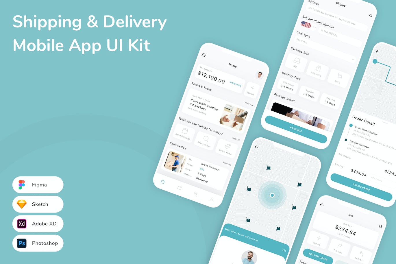 发货和交付移动应用APP UI KIT