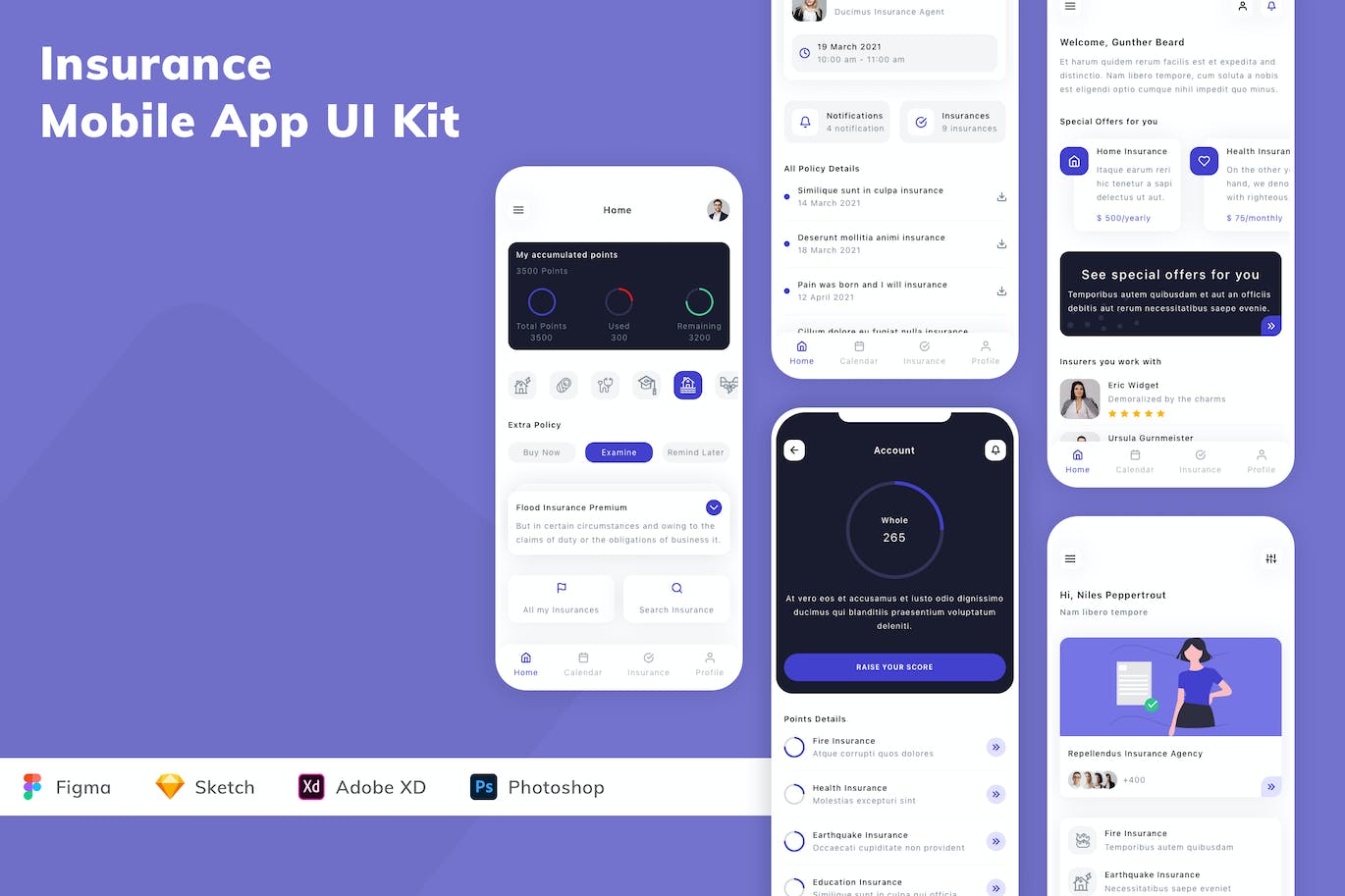 保险手机应用APP UI KIT