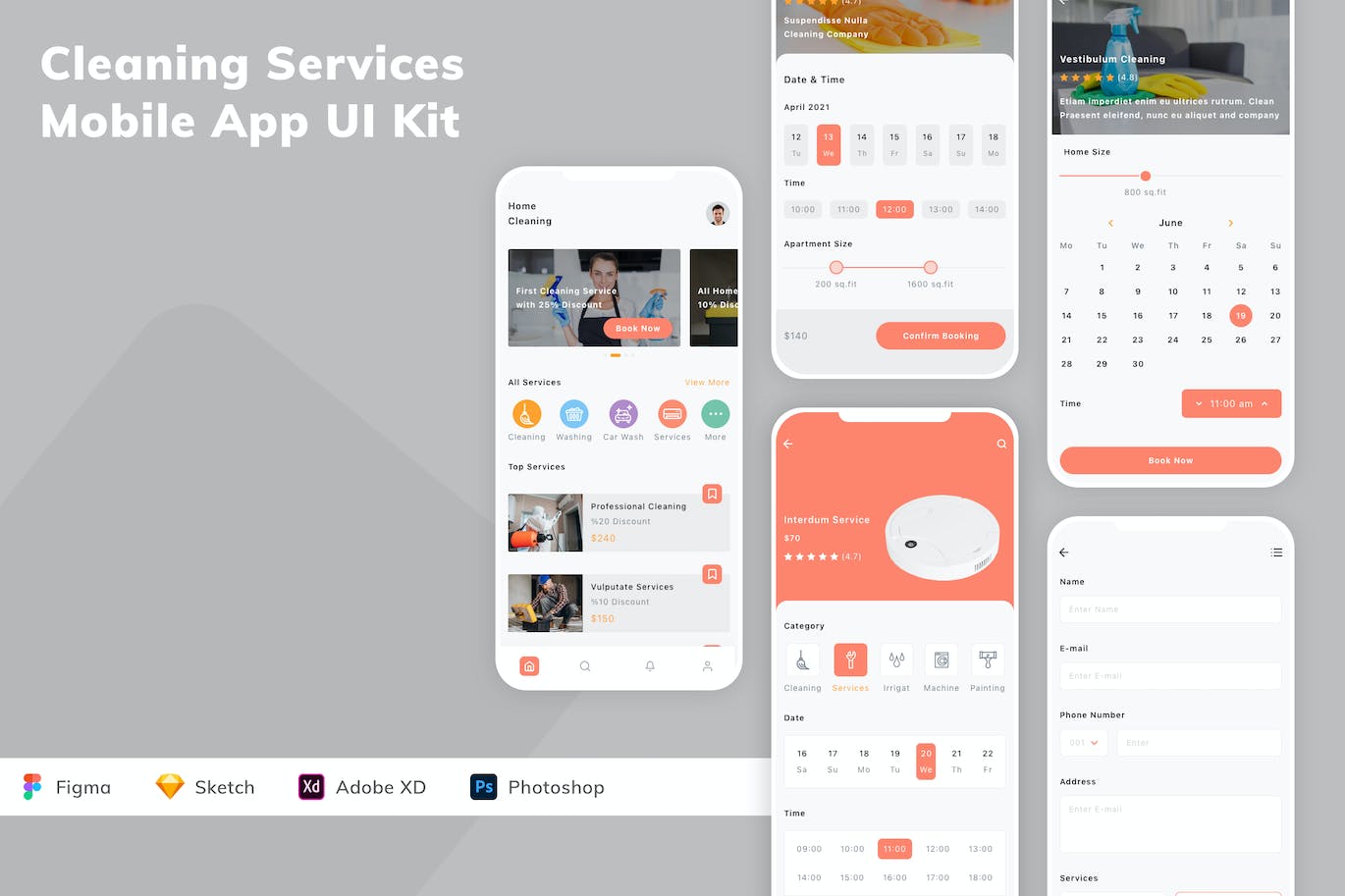 清洁服务移动应用APP UI KIT