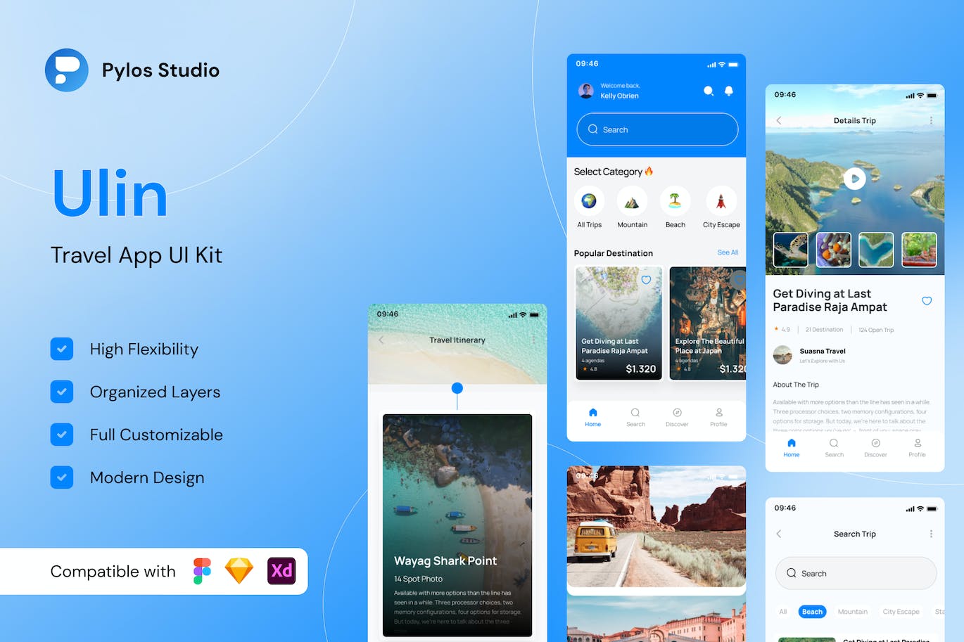 旅行移动应用APP UI KIT