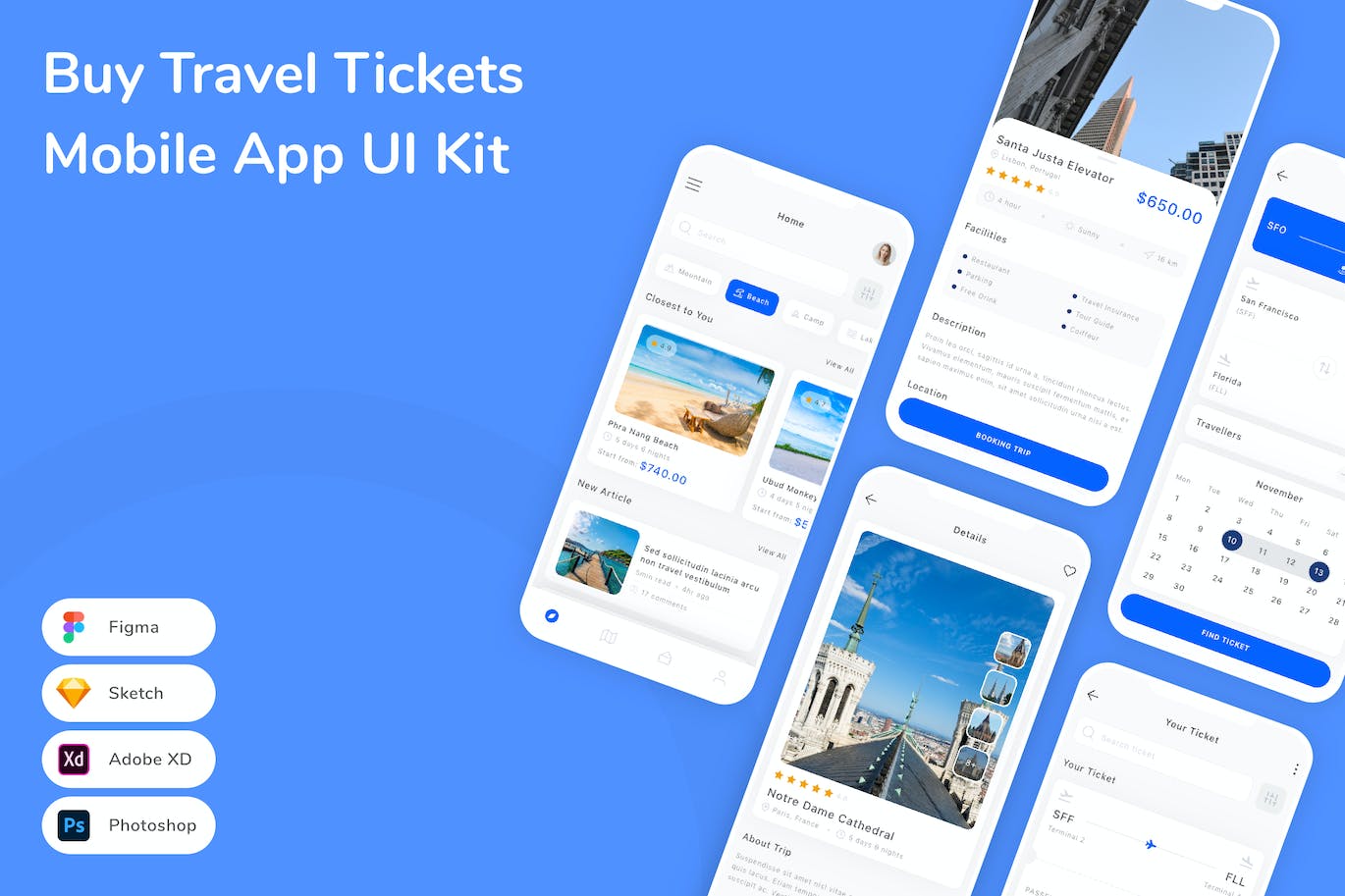 购买旅游门票移动应用APP UI KIT