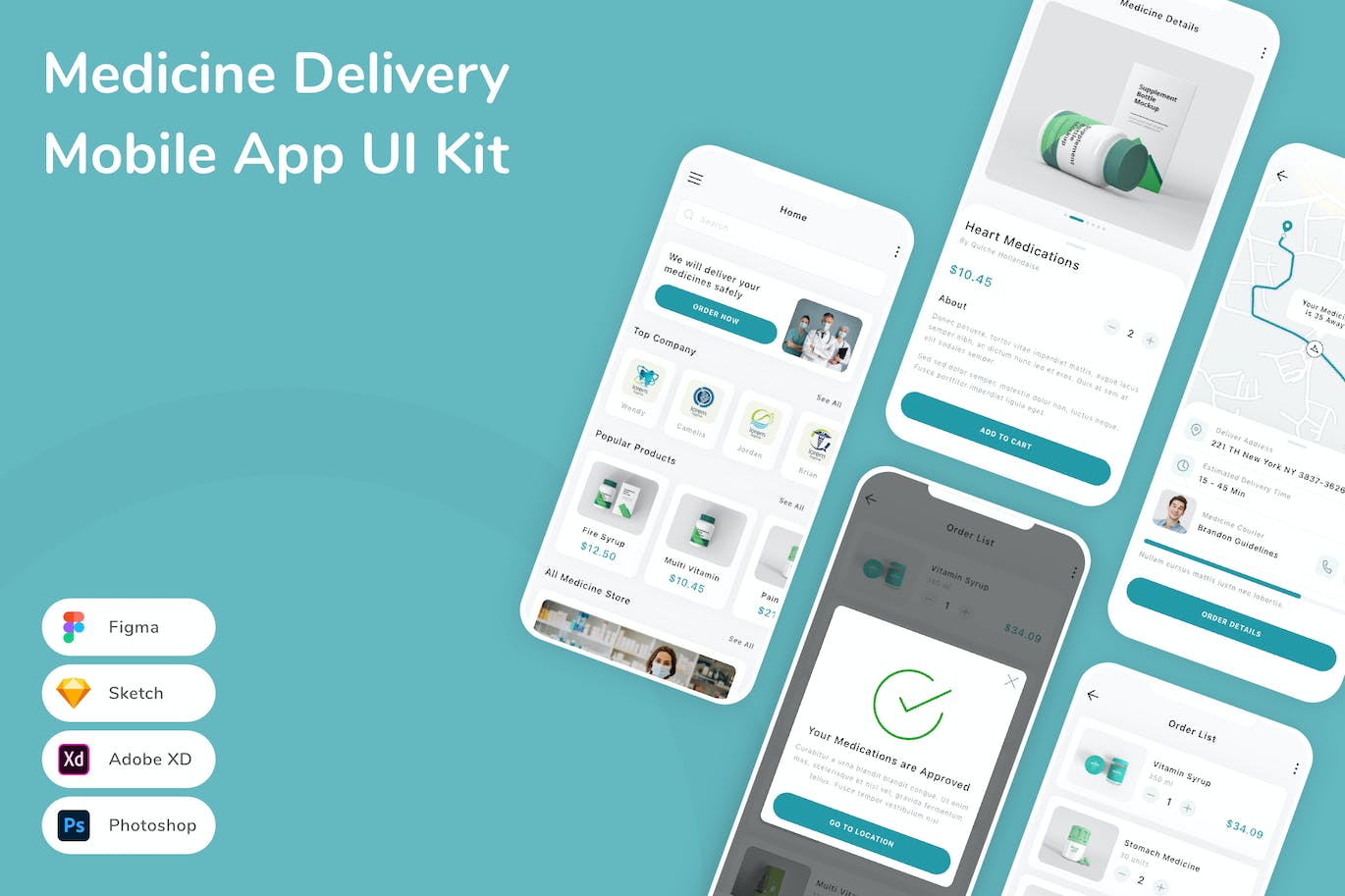 送药药物递送移动应用APP UI KIT
