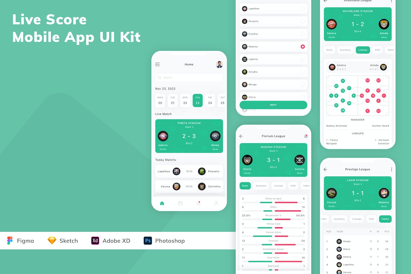 比赛实时得分移动应用APP UI KIT