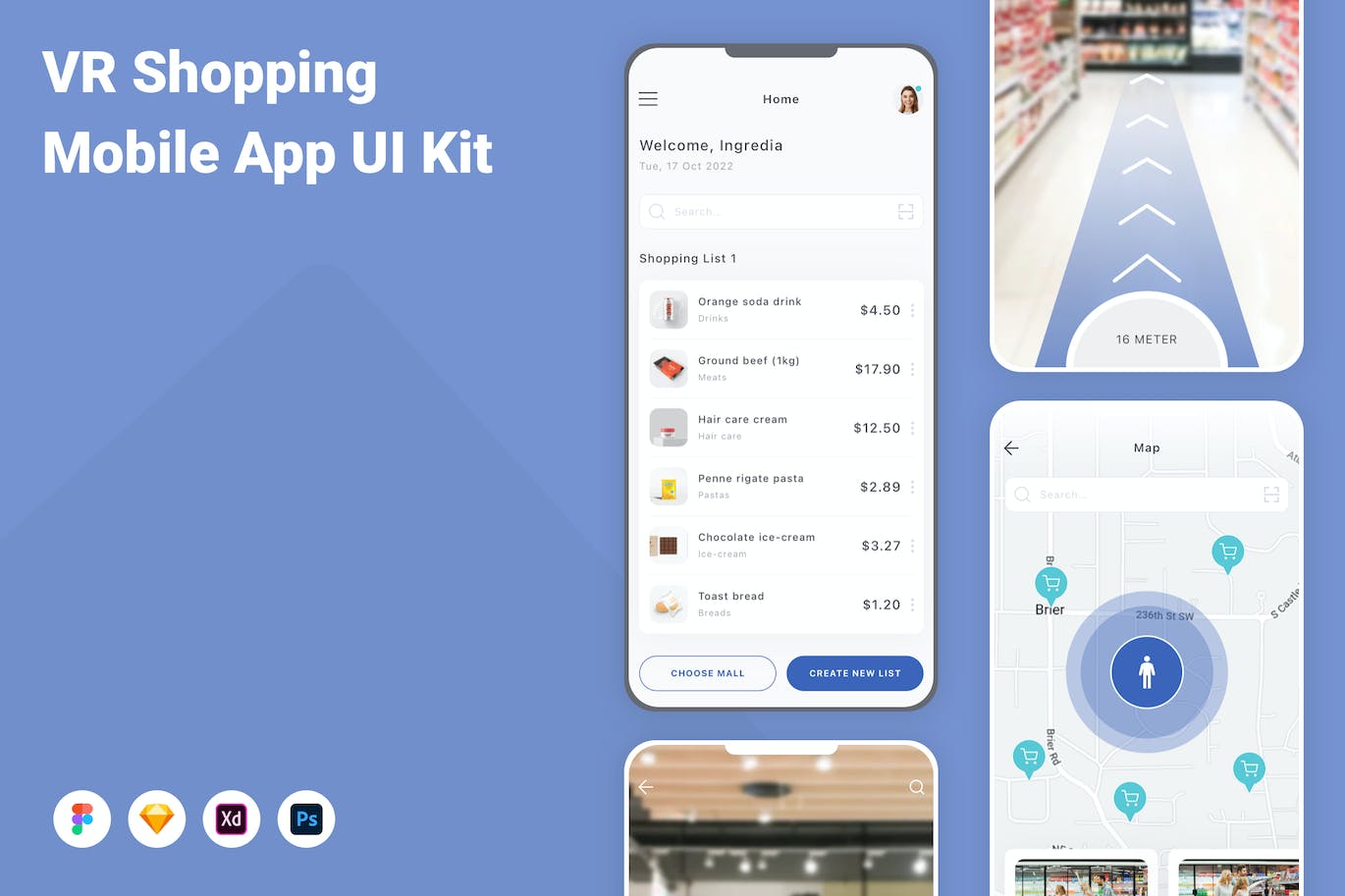 VR购物手机应用APP UI KIT