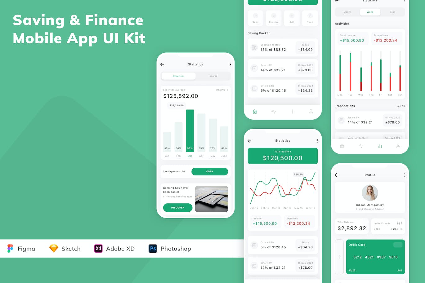 储蓄和金融移动应用APP UI KIT