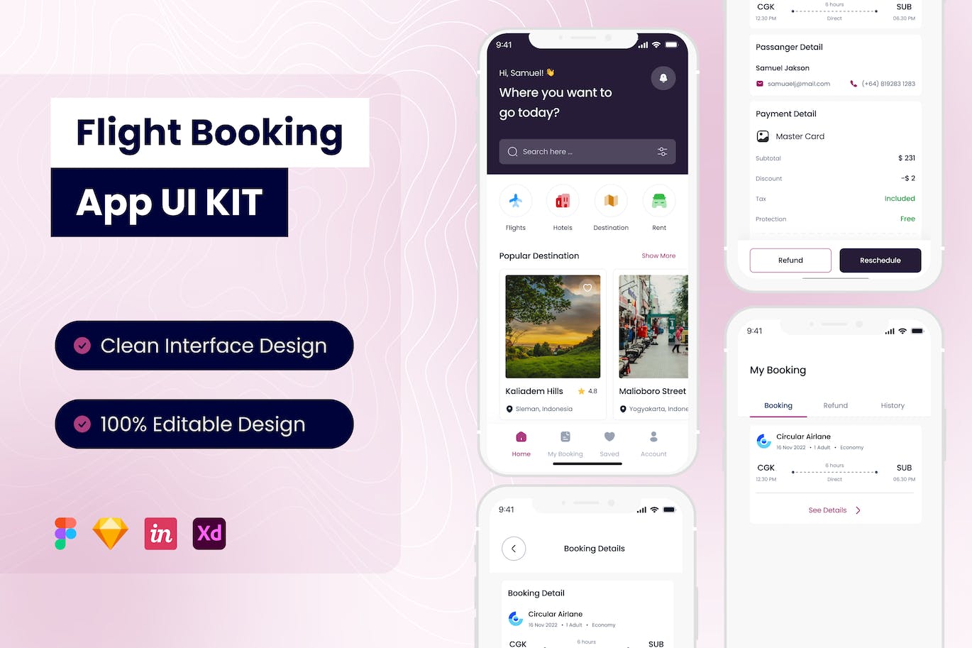 航班预订手机应用APP UI KIT