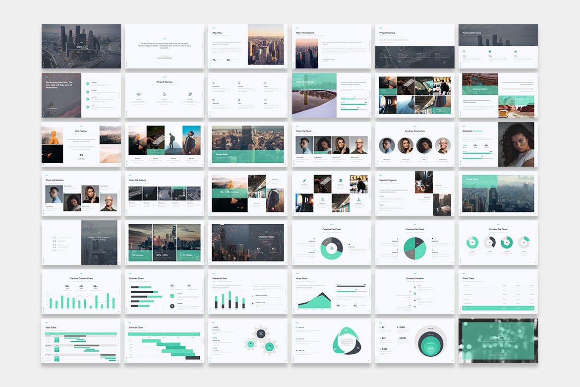 清新极简风格的商业计划书PPT模板下载（PPTX）