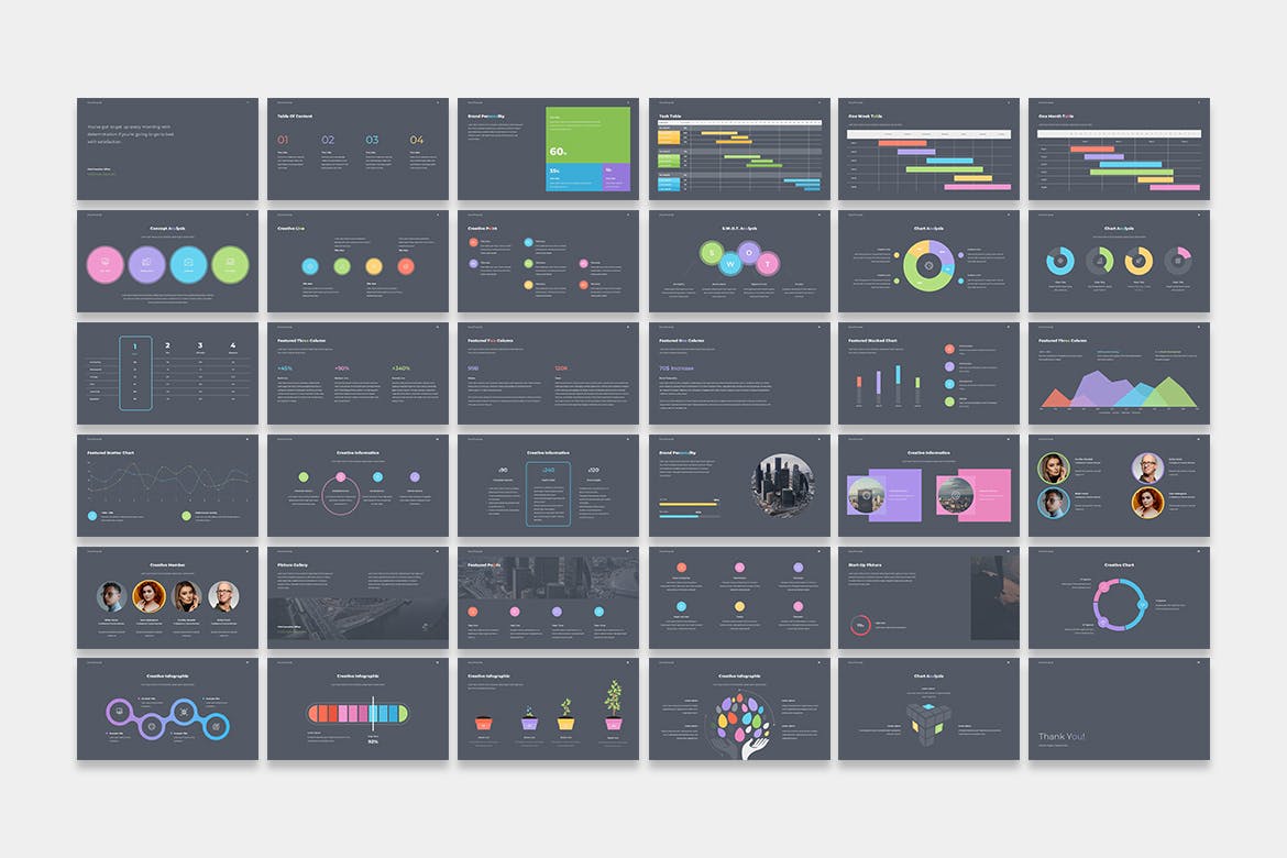 包含多种数据图表的企业融资商业计划书PPT模板下载（PPTX）