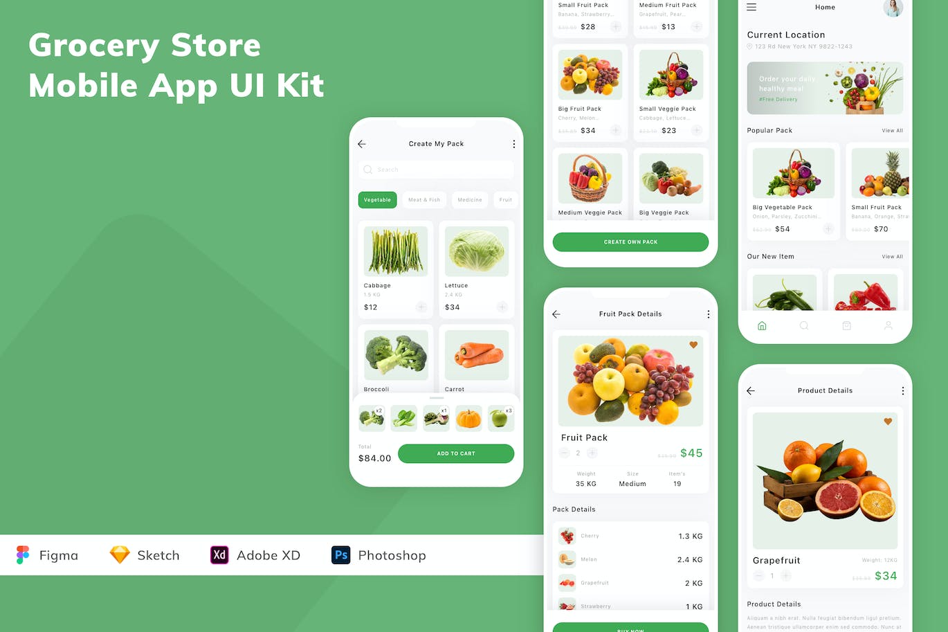 杂货店移动应用 App UI Kit