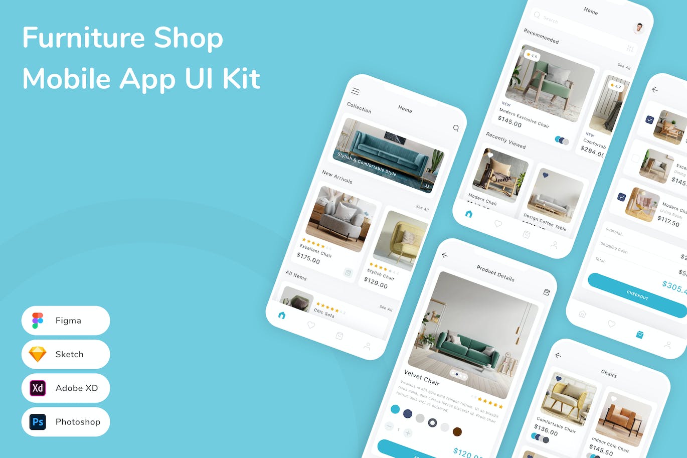 家具店移动应用 APP UI KIT