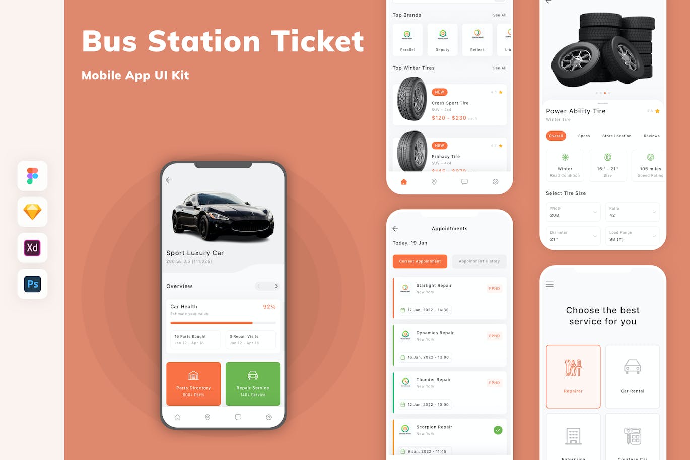 汽车维修移动应用APP UI KIT