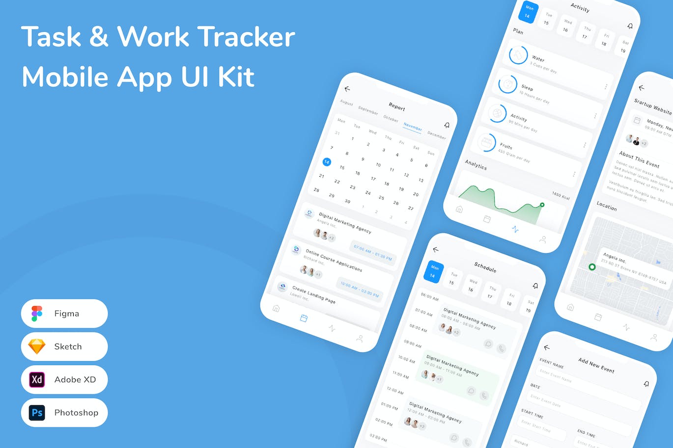 任务和工作跟踪器移动应用APP UI KIT