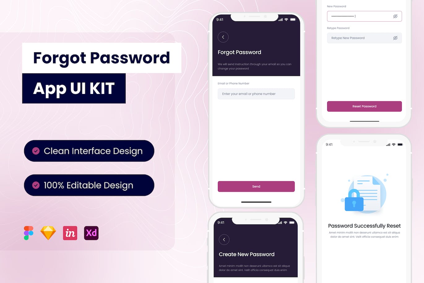 忘了密码移动应用APP UI KIT