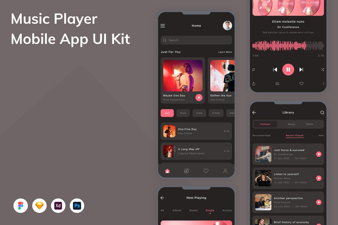 音乐播放器移动应用APP UI KIT