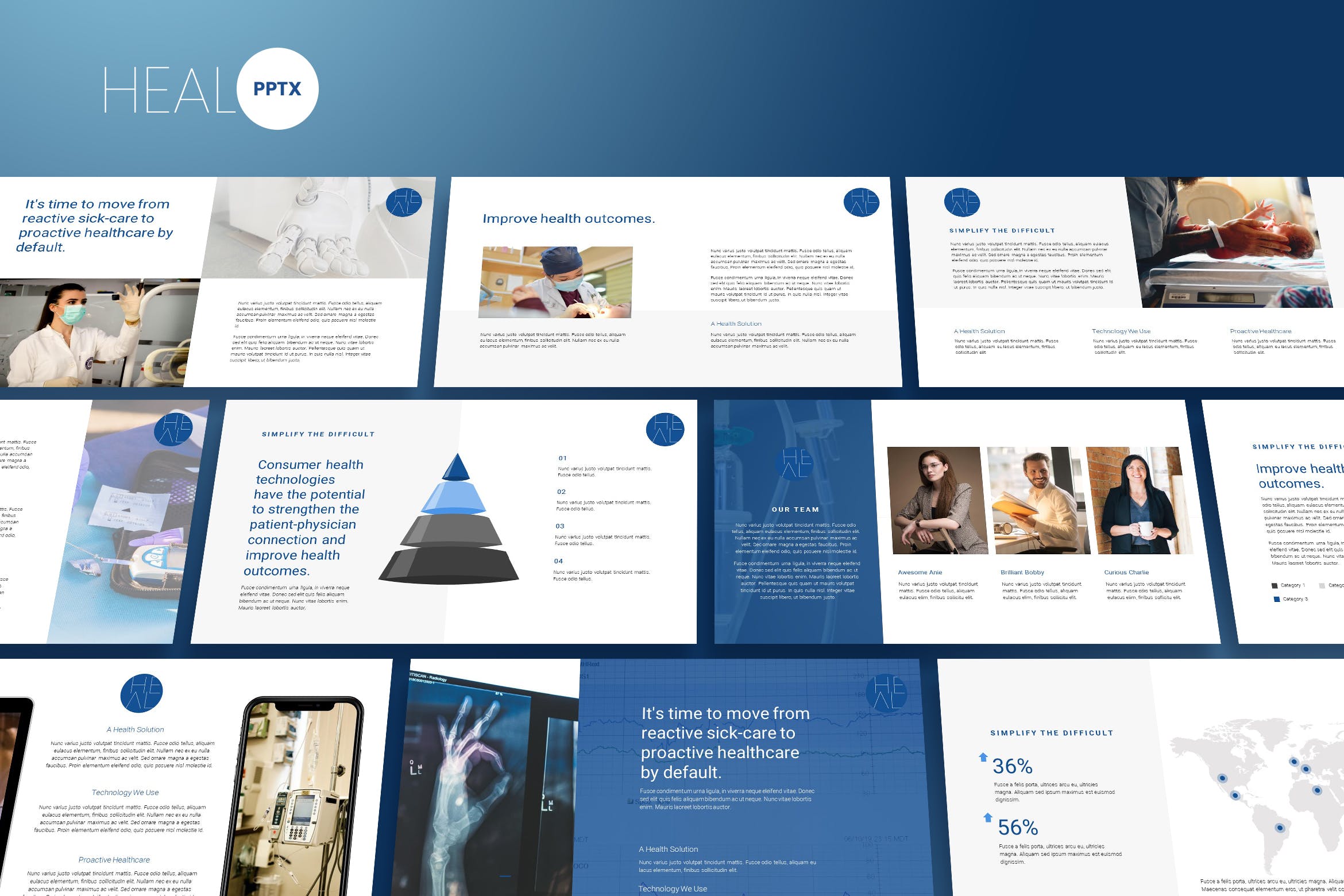 医疗健康主题的PPT模板下载 [PPTX]