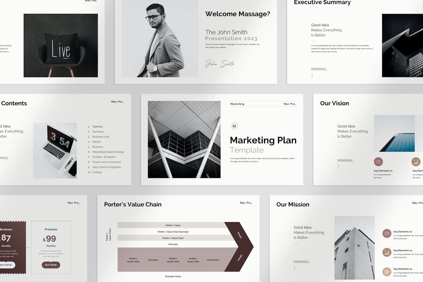 极简营销计划演示ppt模板