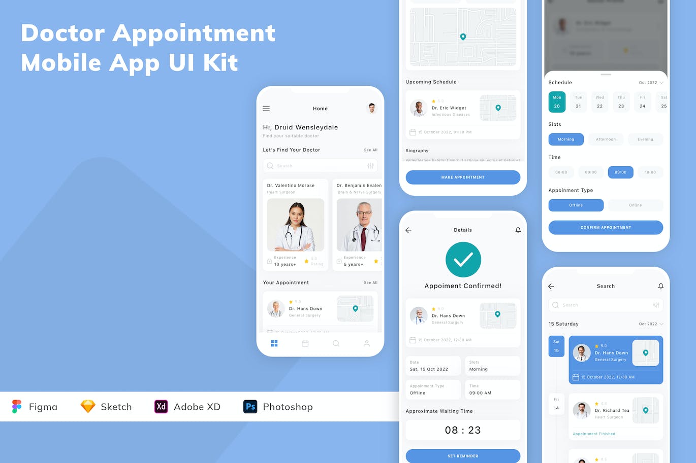 医生预约移动应用APP UI KIT