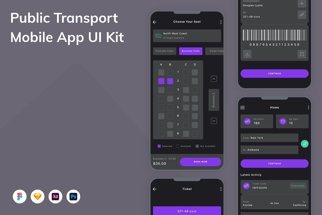 公共交通移动应用APP UI KIT